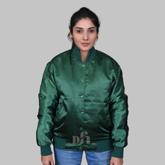 Women Varsity Jacket Satin