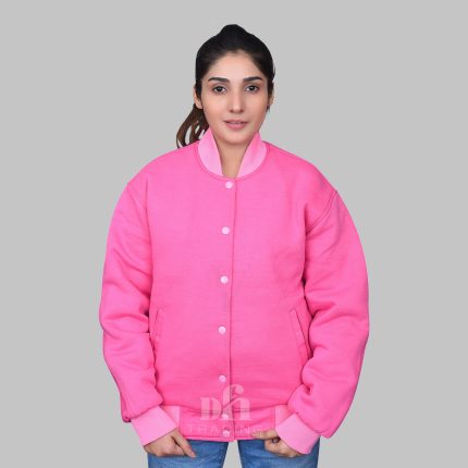 Women Letterman Jackets Cotton Fleece