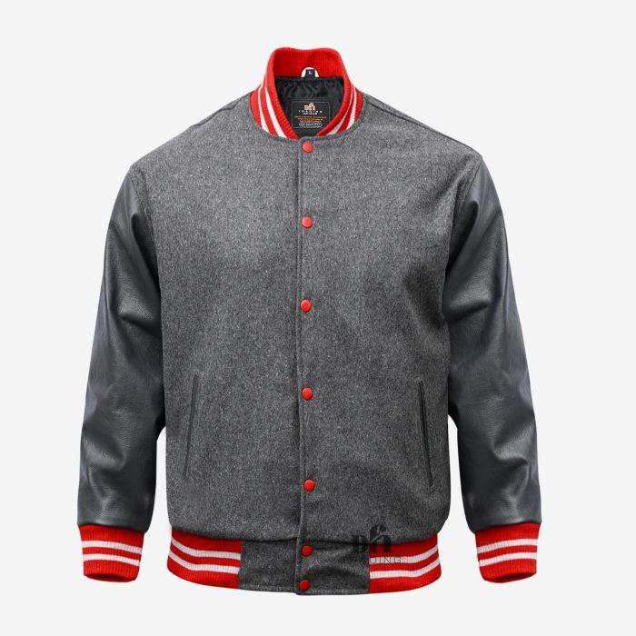 Custom Varsity Jackets Black Grey